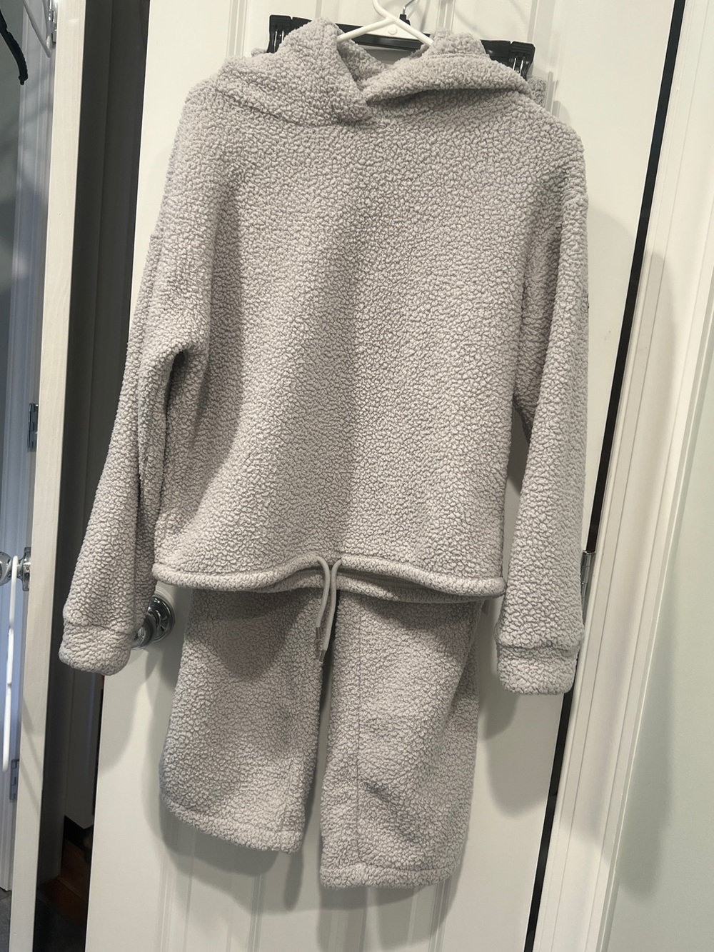 NWOT GAP Body Cozy Fleece Lounge Set Gray Pants XS Petite Hoodie S Petite